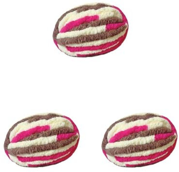 Dickes, grobes Polyestergarn für Strickdecken, Webteppiche, Beige, Kaffee, Honigkaffee, 27 m, 3 Stück