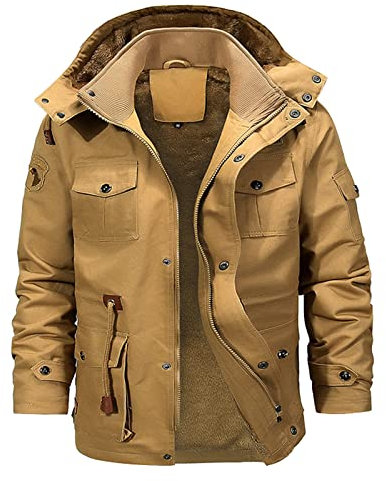 SRZYMJ Mantel Herren Winter Dickes Flauschfutter Wintermantel Parka Winter Übergangsjacke Dünn Freizeitjacke Outdoorjacke Winter Funktionsjacke Softshelljacke Sweatjacke Steppjacke Fleecejacke