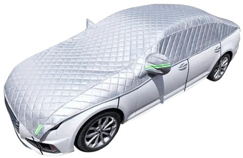 Autoabdeckung für FIAT 500 500C 500e 500L 500X Hagelschutz-Halbgarage Anti-Hagel Wasserdicht Faltbar Mehrzweck Eisschutzfolie, Winterabdeckung Für Schnee, Sonne Mit reflektierenden Streifen(Size:500