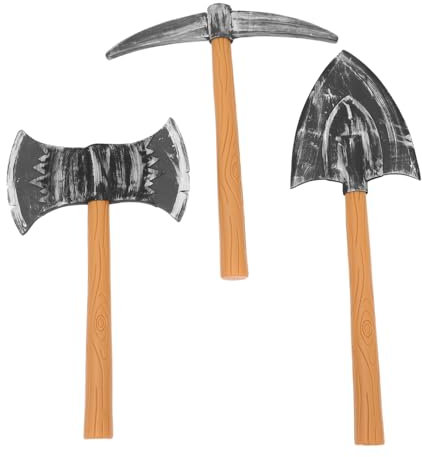 COSMEVIVI 3stücke Zwergenspitzhacke Aus Schaumstoff Simuliertes Hackmesser Für Halloween-Cosplay Party-Requisiten Spielzeug-Beil Für Bühnenauftritt Und Kostümzubehör
