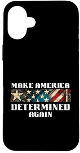 Macht Amerika wieder entschlossen USA Stars & Stripes Hülle für iPhone 16 Plus