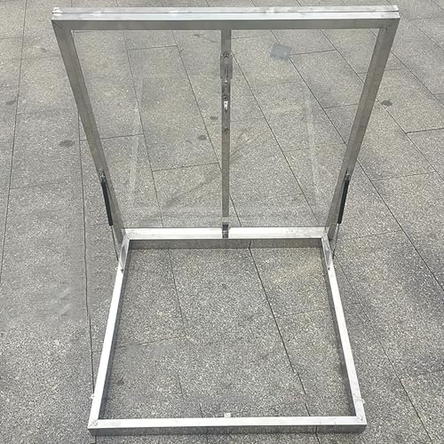 Trappe De Toit En Acier Inoxydable, Puits De Lumière De Toit Avec Verre Trempé, Trappe D'accès Pour Toit Incliné/Plat, Couverture De Lucarne Pour Sous-Sol Ou Grenier(31.5 * 31.5in/80 * 80cm)