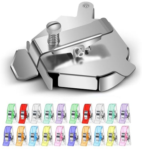 Mihutu Edelstahl Magnetische Nahtführung, Nähzubehör Für Nähmaschine mit 20 Stück Zufällige Farbe Nähklammern Stoffklammern, Nähmaschinen-Multifunktions-Befestigungslehren-Werkzeug