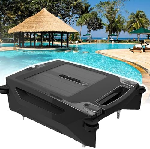 levigationlu écumoire Solaire Piscine Hors Sol, Nettoyeur Piscine De Surface avec Double Mode De Charge, Robot Piscine sans Fil, évitement Intelligent des Obstacles, Skimmer De Surface