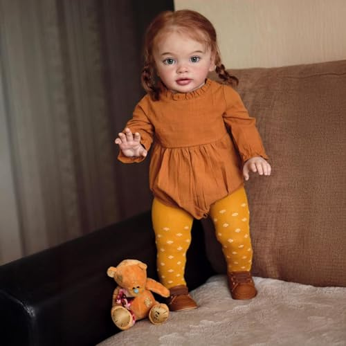 Zero pam Große Größe Reborn Baby Mädchen-65CM Reborn Puppen Lebensecht, Babypuppe Wie Echtes, Baby Puppe, 3D Haut Echte Babypuppe Mit Zubehör