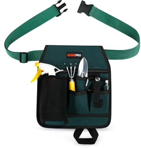 WISEPRO Garden Tool Belt, 6 Pocket Gardening Tool Waist Pouch with Adjustable Waist Strap, Gardening Belt Apron for Men Women