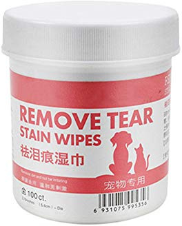 Greensen 100Pcs Lingettes pour Nettoyer Les Yeux des Animaux, Lingettes Éliminant Les Larmes pour Chiens et Chats, Lingettes Oculaires Douces et Hygiéniques en Tissu Non Tissé