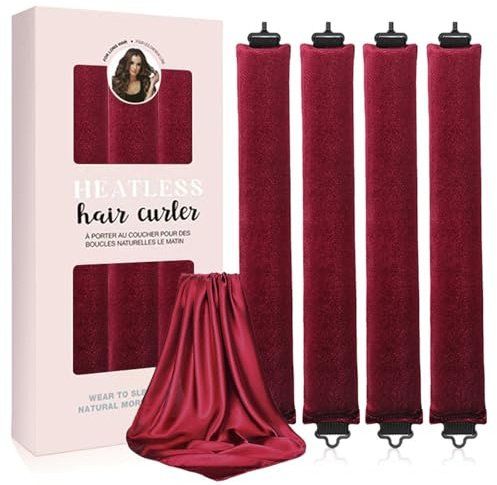 DOINEUFL Bigoudis sans chaleur pour femme - Bigoudis sans chaleur pour des boucles sans chaleur sans effort, adaptés aux cheveux raides et ondulés, accessoires de cheveux en mousse souple pour un
