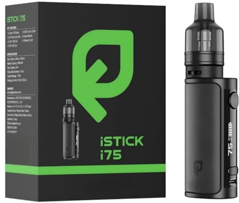For Eleaf iStick i75 Kit 75 W Mod Box Vape Batería 3000 mAh (Negro) Incluye 5 ml Atomizador EP Pod Tank Resistencia EP Coil 0,15 Ω/0,6 Ω MTL/DTL | Modos VW/VV Vaporizador Original - No Nicotine