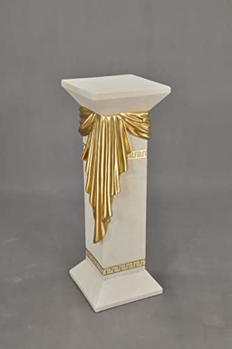 Generisch Säule Mäander Style Beistelltisch Dekosäule 100cm Griechische Antik Retro Rokoko Säule Barock Blumenständer Podest Handbemalt