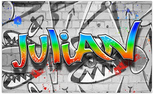timalo Poster personalisiert mit Namen | 80 x 61 cm Graffiti, Streetart, Backsteinwand | Gamer Bild für die Wand Jugendzimmer Gaming Motiv für Teenager Jungen und Mädchen Zimmer