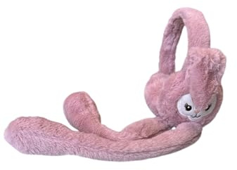 Bunny Earmuffs, Moving Ear Muffs, Bunny Earmuffs, Adult and Kids Winter Muffs, available in 6 colour. (rosepink)