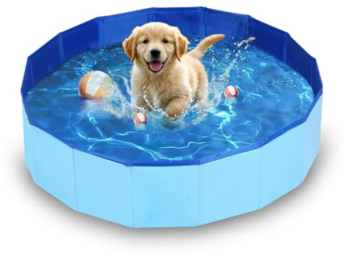 Taechalingo Hundepool Klein,50x8cm Hundepool Faltbar,Planschbecken Hund,Katzenpool,Robustes Planschbecken Pool,Swimmingpool Hundebadewanne Faltbarer für Hunde und Katzen