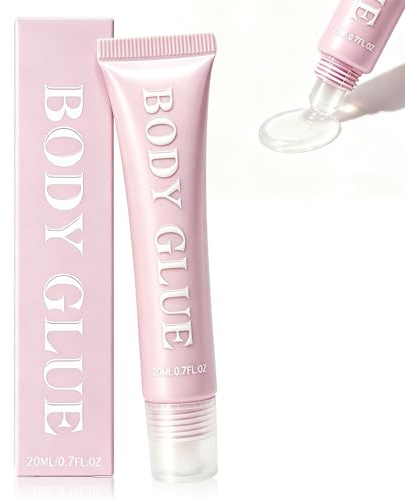 Colla per Vestiti, Fashion Tape, Colla Adesiva per Corpo per Vestiti e Pelle, Adatto per Calze a Compressione, Collant, Reggicalze, Gonne, Fissato Saldamente, Compatto e Portatile, 20ml