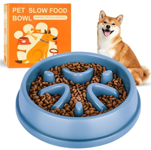 Slow Feeder Dog Bowl, Anti Choke Slow Eat Dog Bowl with Anti-Slip | Anti Gulp Pet Promotes A Healthy Diet and Slow Down Eating for Dog & Cat