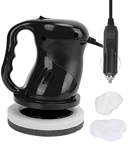 Macchina per lucidatura e ceratura ad alta per auto, buffer automatico da 12 V 40 W con doppio pad, lucidatrice portatile senza fili per uso domestico e all’aperto, include (Un nero)
