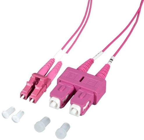 Techly Professional 102543 Cavo Fibra Ottica Multimodale OM4 SC/LC 50/125 10 m Fucsia