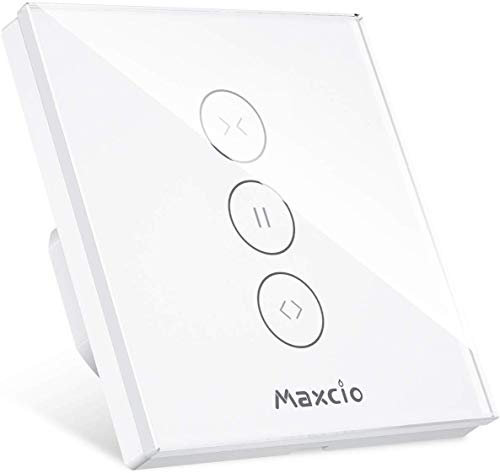 Maxcio Interruttore per tapparelle, timer compatibile con Alexa & Google Home, interruttore intelligente per tenda da sole, persiana, tenda, controllo tapparelle WiFi con timer e creazione di gruppo,