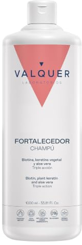 VALQUER Stärkendes Shampoo ohne Silikone | 1 l | mit Aloevera, Biotin und BIO-Keratin