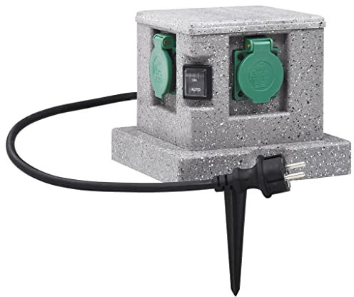 vidaXL Gartensteckdose mit Krepuskular-Sensor, Kunststoff