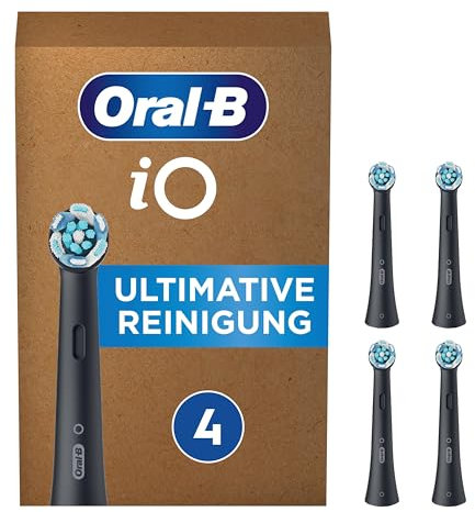 Oral-B iO Ultimate Clean Black Cabezales de recambio, tamaño de buzón, Pack de 4