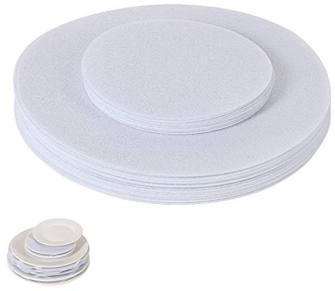 Soft Felt Plate Protectors, Set of 30 and 2 Different Size, Plate Separators Pads China Storage Dividers Protectors Dish Protectors Pads for Protecting and Stacking Your Cookware
