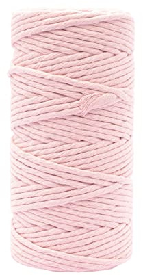 Vaessen Creative makramégarn rosé, 3 mm x 100 m, 100% bomull, finns i olika färger, DIY, hantverk av dekoration som blomkorg, vägghängning, vindljus, drömfångare