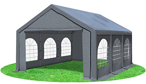 Stabilezelte Partyzelt 4x6m Modular Professional PVC 500 g/m² mit Fenster GRAU