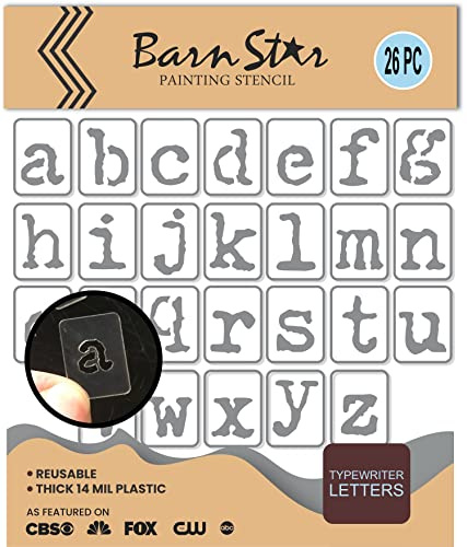 Typewriter Letter Stencil Set - Reusable Stencils - Paint Your Own Size - Lowercase Alphabet - 26 PC (1 INCH)