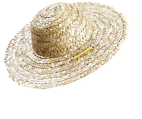 Sombreros para mascotas 1 pieza Sombrero de sol para mascotas Paja tejida a mano ajustable Mascotas Perro Sombreros Clásico Sólido Farder Sombrero Accesorios para Mascotas (Color: Amarillo, Talla: S)