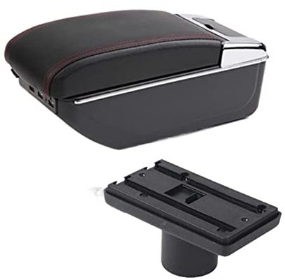 para Seat para Ibiza para Ibiza 6j 6L Caja De Reposabrazos Coche Caja De Contenido De Almacenamiento Central con Portavasos Cenicero con Interfaz USB (Color : C1 7USB)
