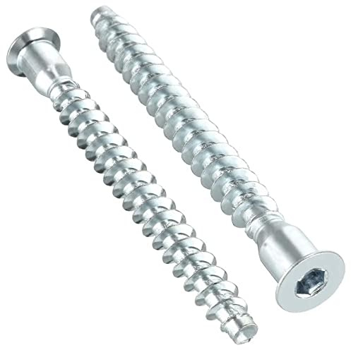 Confirmat Screws (Pack of 50) Hex Socket Steel Allen Flat Head Wood Chipboard Flat Pack Furniture Zinc 5.0 x 50mm