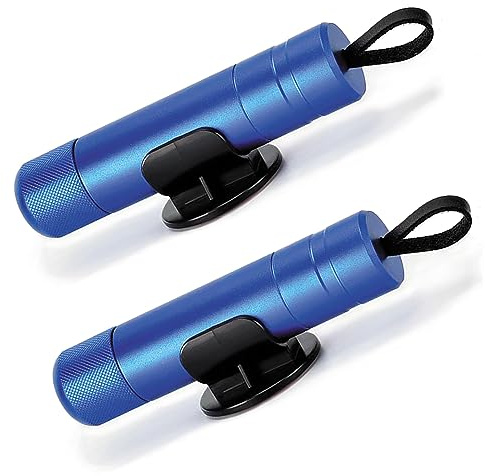 ACEBON 2 Pack Car Safety Hammer & Seat Belt Cutter – Emergency Window Breaker and Vehicle Escape Tool for Quick Car Escape, Compact Life-Saving Tool with Mounting Strap