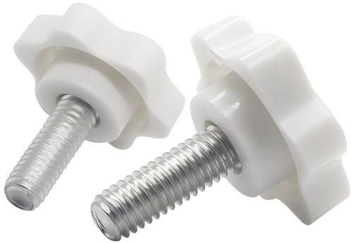 SYDARSYN Rändelschraube Sterngriffschraube Weiß Kunststoff Sternenkopf Flügelschraube M6x20mm (10 Stück)