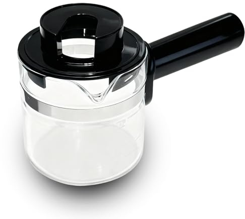 ALLCUP 4 Cup Espresso Accessories Espresso Glass Coffee Pot Replacement for IMUSA, Hamilton Beach, Mr.Coffee, Breville, UNIVEN Espresso Machine, Black handle