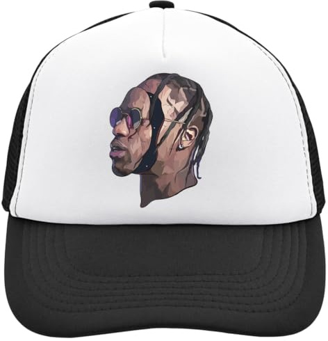 Functon+ Robotic Rapper Face - Gorra de camionero ajustable con parte trasera de malla, color blanco, Negro, Taille unique