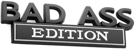 SCHUIWINNER One Piece 3D Metal Car Decal Badge Sticker for Car Interior and Exterior, Black, Universal Fit, Metal Finish