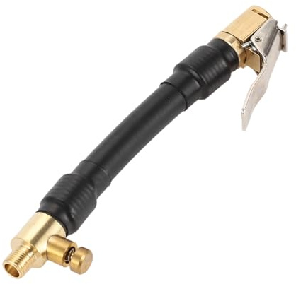 A ABSOPRO Tubo De Extensión Para Inflador De Neumáticos Duradero 12cm M8X0.8 8mm Id Adaptador De Manguera De Extensión De Bomba De Aire Válvula De Neumático Negro 1 Unidad
