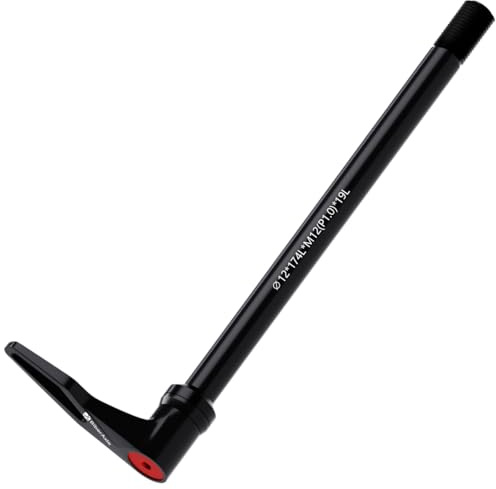 12mm Schnellspanner Steckachsen für Fahrradgabeln und Hinterer Fahrradrahmen, Rennrad Aluminium Naben Adapterachse mit verstellbarem Drehgriff, Gewindesteigung: 1.0 mm , Länge: 124mm / 168mm / 174mm