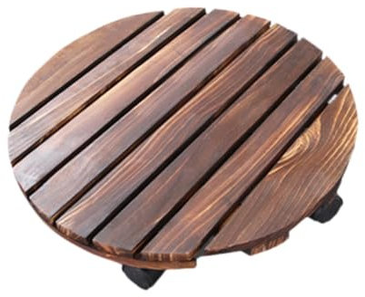 Milageto Support à roulettes pour Plantes en Bois avec roulettes, Grand Chariot pour jardinière en Pot, Support à roulettes pour Plantes pour Jardin, Balcon, 40 Cm