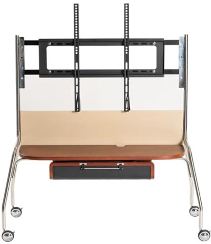Carrello TV mobile per TV da 55 a 85 pollici con ripiano portaoggetti e ruote Supporto per televisore con staffa TV e supporto (colore: D)
