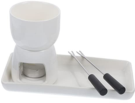 Cabilock Juego de Fondue de Cerámica Calentador de Olla para Chocolate para Cocina y Fiestas Accesorios Incluidos