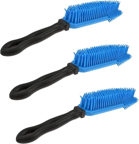 MIXEL Rubber Pet Hair Hand Brush, Easy to Clean, Lightweight, Portable Construction, Ergonomic Handle, Perfect For Home Or Travel, Ideal for Dogs, Cats, (3 Pcs)