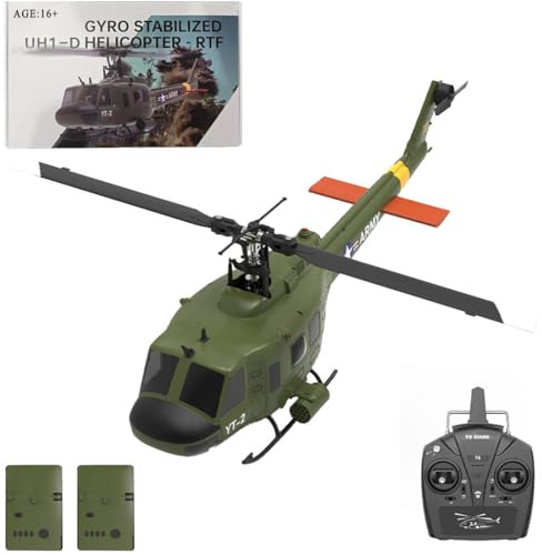 Kopeetechy F07 UH-1D RC Hubschrauber für Erwachsene, 1/34 6CH Bürstenloses Direktantriebs Helikopter Modell mit 6-Achsen-Gyro, 3D/6G RC-Flugzeug Modell Spielzeug