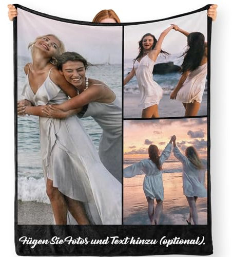 Bemaystar Personalisierte Decke mit Foto und Text – Foto - Geschenk, Personalisierte Geschenke für Frauen, Männer, Mama, Papa, Freunde und Haustiere