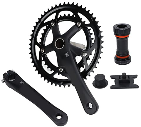 kit de manivelle en alliage d'aluminium noir 130bcd 8 9 vitesse cnc machine vélo creuse dent bras de manivelle ensemble pour vélo de montagne et hors route léger durable et résistant aux chocs