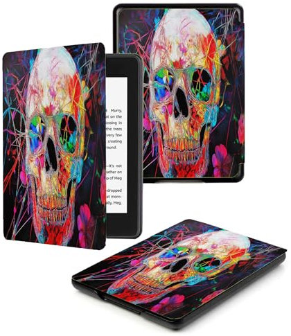 Étui pour Kindle Paperwhite 11e Génération 2021 & Signature Edition Léger,avec Fonction Auto Sleep/Wake,Non Compatible avec d'autres Liseuses Électroniques,Couleur Crâne De Ligne