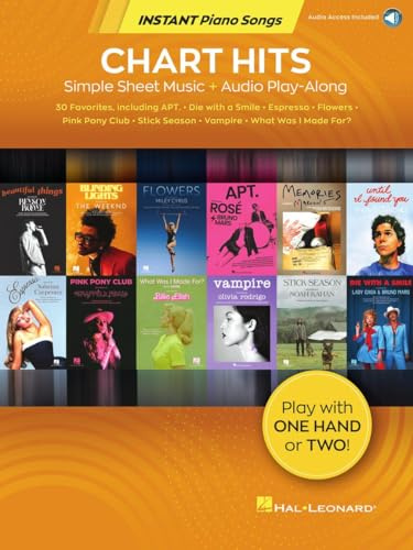Chart Hits - Instant Piano Songs für Klavier | Einfache Piano Notenbuch Sammlung mit Online Audio Play Along | 30 moderne Pop Hits für Anfänger, ... Piano: Simple Sheet Music + Audio Play-Along