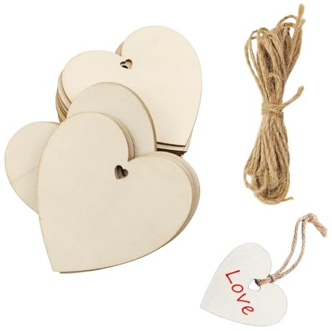 JYNXOR 20 Stück 7cm Holzherzen zum Beschriften, Handgemachtes Holz Herzen Naturholz Holzherz Herzförmig Holzplatten Holzherz Deko DIY Handwerk für Tischdekoration Hochzeit Geburtstag Weihnachten