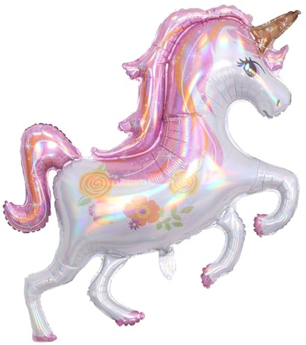 Ovanda XXL Einhorn Luftballon, Größe 118 x 92 cm,Einhorn Geburtstag Deko | Super Shape Folienballon Magical Unicorn,Magical Unicorn Helium Ballon,3D Folienballon Einhorns Stehend,Geburtstagsdeko